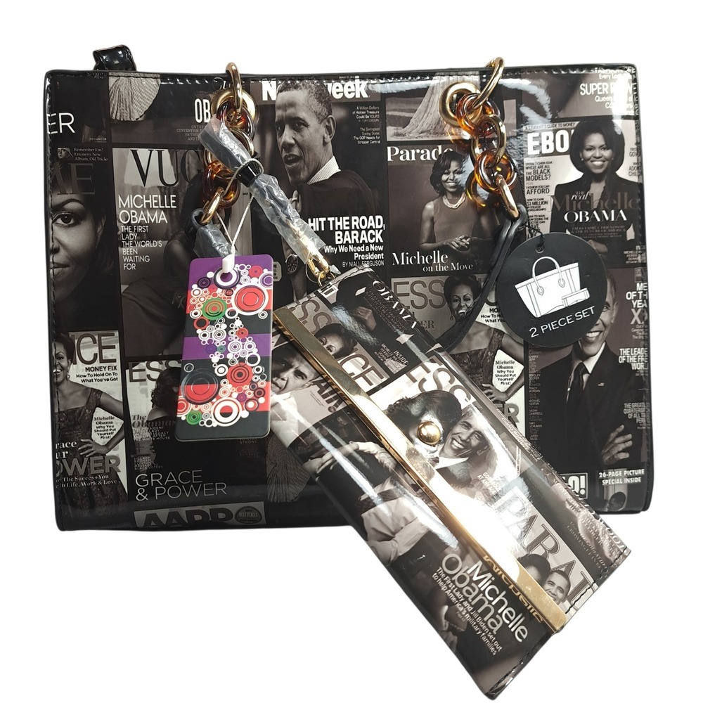 Michelle Obama Magazine Cover Collage Handbag/Crossbody Purse‎ & Wallet